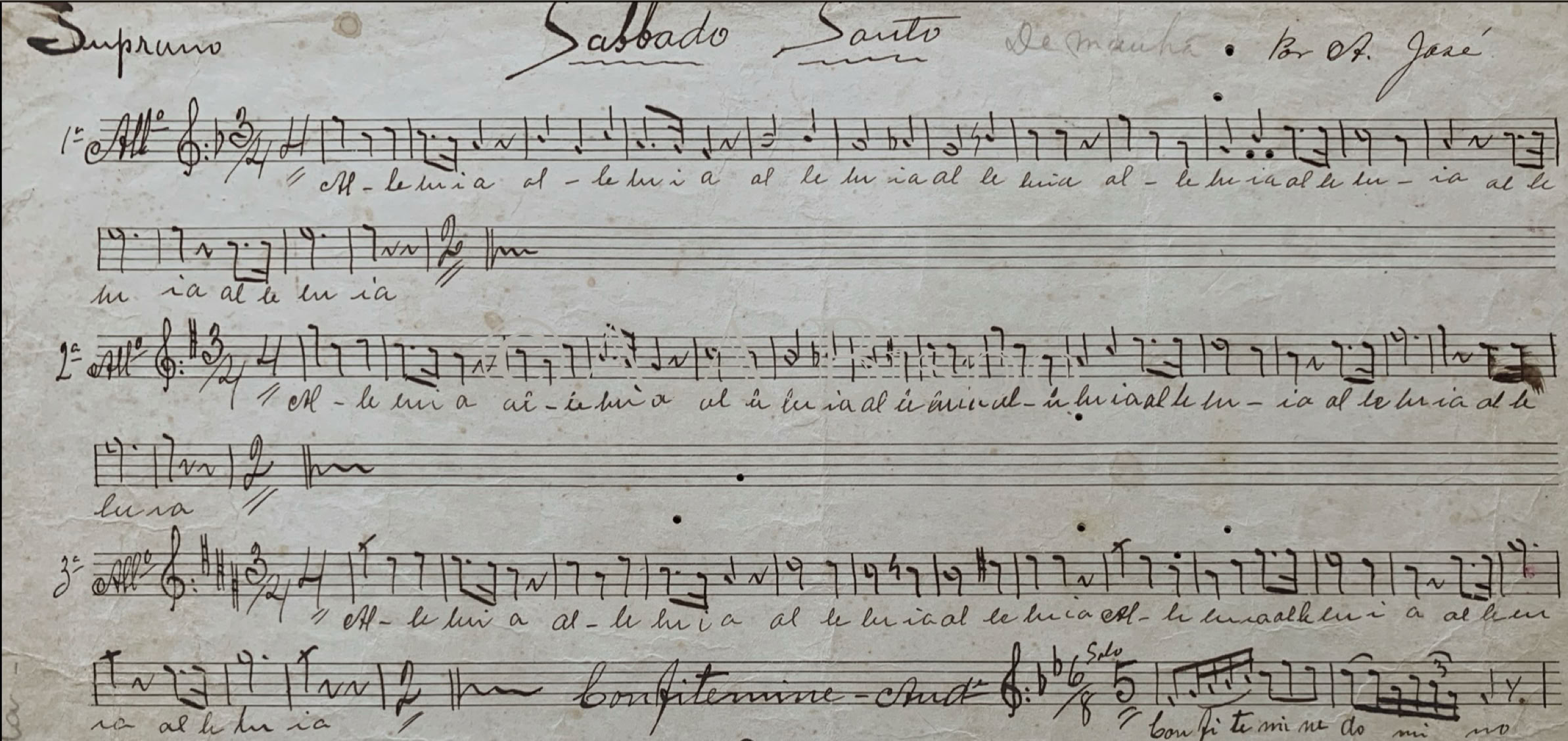 Sábado Santo de Antonio José executado na manhã de Sábado da Semana Santa em cidades do vale do Paraíba no século XIX